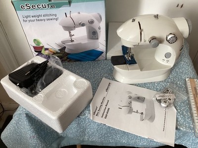 ESecure Mini Stich Nähmaschine mit zwei Geschwindigkeiten Regelung - weiß - mit Karton