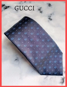 Cravate GUCCI 27,55 pouces noire point G soie italienne