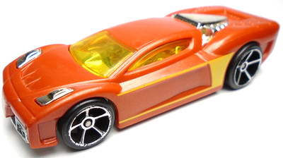 2012 HOT WHEELS SUPER LOOP REVERB ORANGE 1:64 DIECAST 3 1/4'' RACE CAR W/ YELLOW