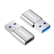 USB to USB C Adapter 2 Pack,Fast Charging 5Gbps Data Transfer - Type-C Silver