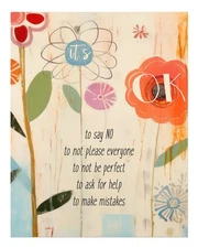 Inspirational Floral Poster Wall Art for Home or Office Decor