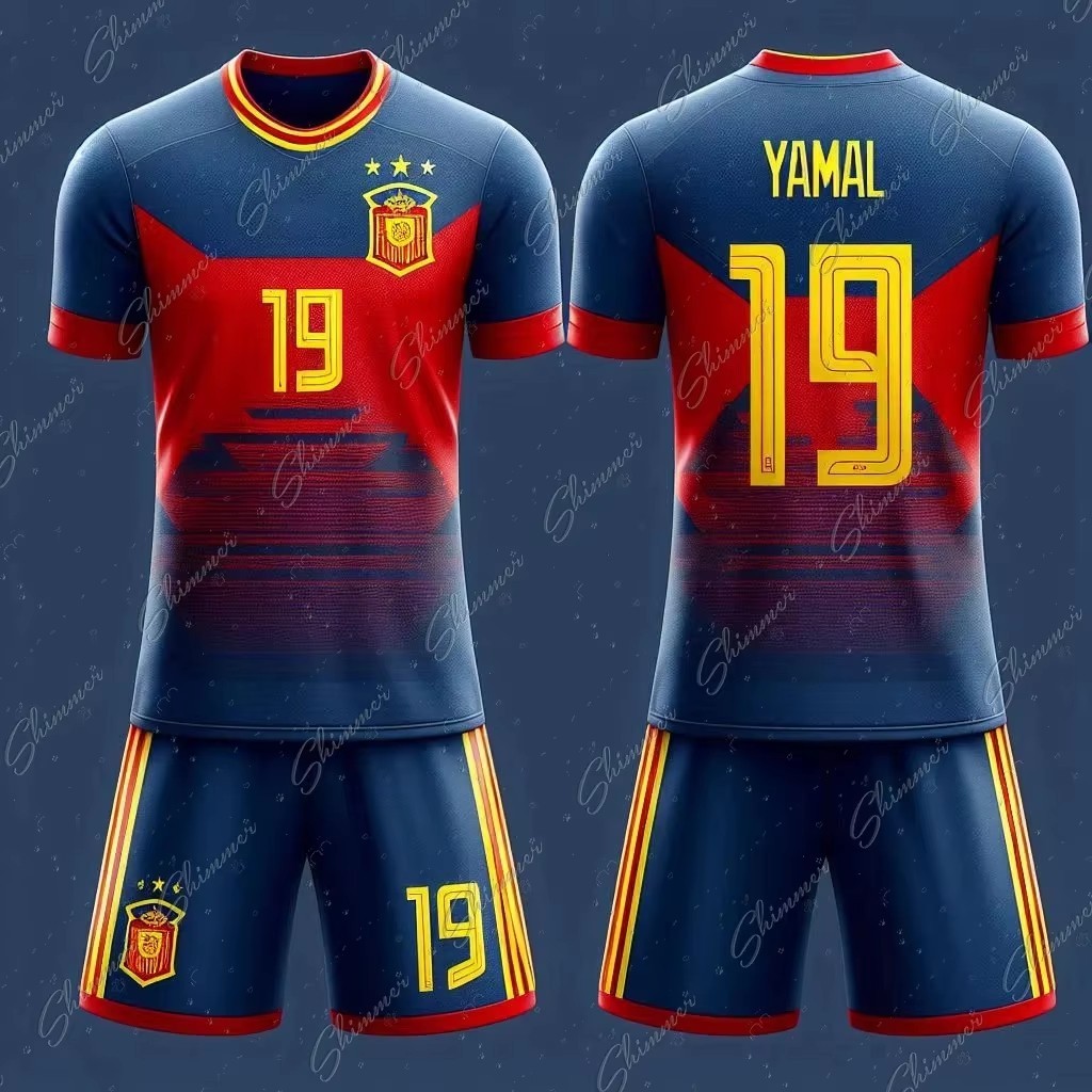 Maillot Fútbol Yamal Camiseta Y Pantalones Cortos Adulto/Niño España Barcelona