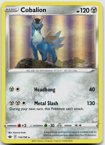 Cobalion 114/198 SWSH06: Chilling Reign POKEMON TCG Holo Rare