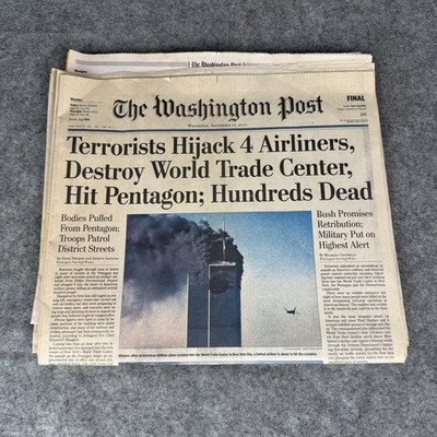 Historic Washington Post 9/11 Issue on September 12 2001 Complete Set
