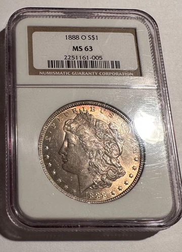 1888-O MORGAN DOLLAR / BETTER DATE / NATURALLY TONED OBVERSE /NGC MS63 CERTIFIED