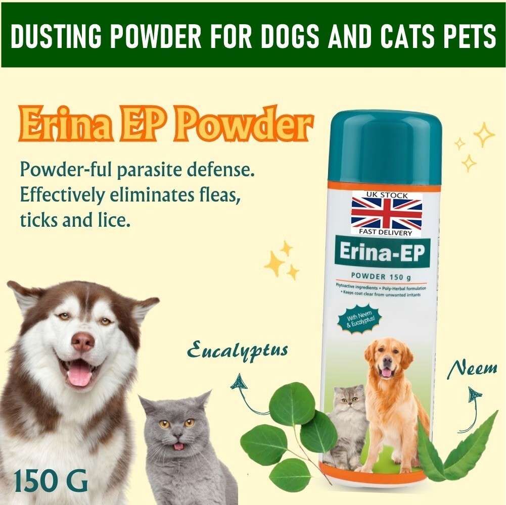 Powder Kitten Lice Treatment 150G New Erina EP Antifungal Fleas