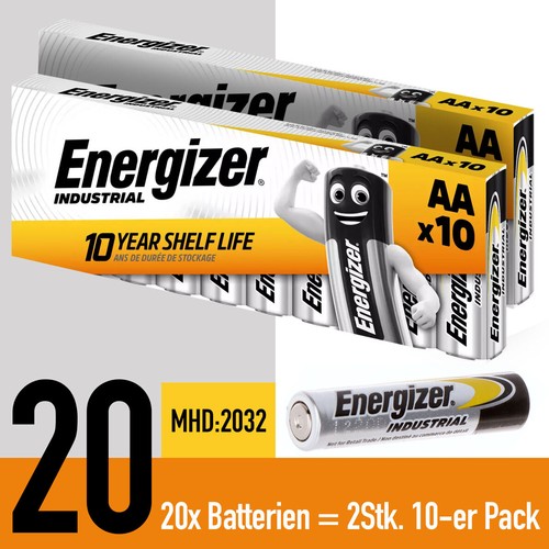 10x - 40x AA Energizer INDUSTRIAL Mignon LR06 1,5V MHD bis 12.2034 - Bild 4 von 6