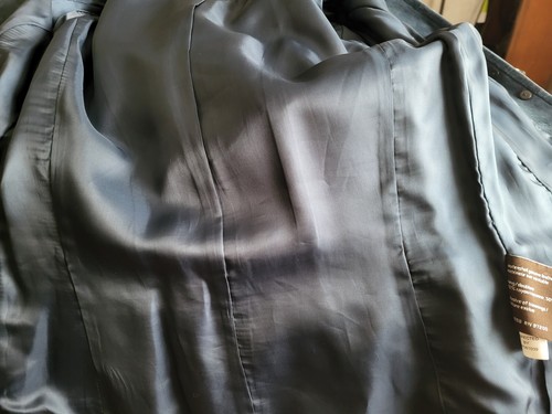 Danier Suede Jacket Women’s XS Blue Genuine Leather Lined Button EUC - Picture 7 of 9