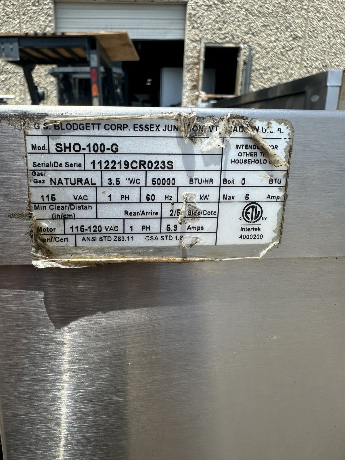 Blodgett Convection Oven SHO100G eBay