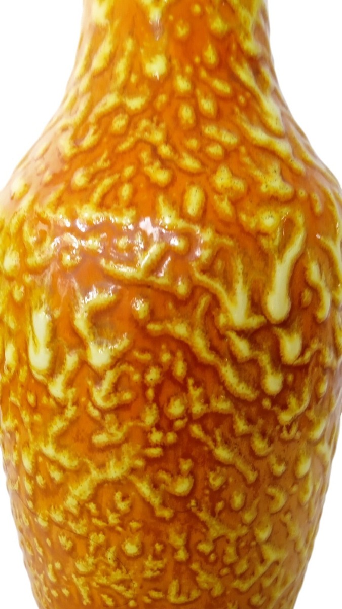 Mid-century modern, Hungarian, signed, fat lava ceramic vase Mid-century modern, Hungarian, signed, fat lava ceramic vase