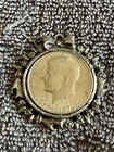 1976 Kennedy Bicentennial Half Dollar Pendant - Silver Tone - 1776-1796 - Used