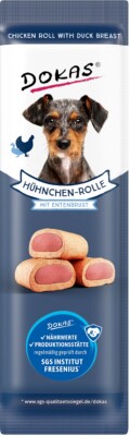 DOKAS - Hühnchen-Rolle mit Entenbrust Hundeleckerli 10er Pack (10 x 10g)