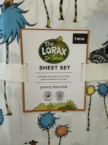 NWT Pottery Barn Kids ~DR. SEUSS LORAX~ TWIN Sheet Set ~CAT IN THE HAT~ Thing - Picture 2 of 8