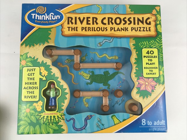 2003 ThinkFun River Crossing Perilous Plank 40 Puzzle Game Travel Bag ...