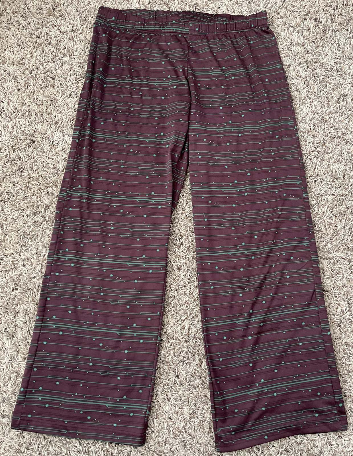 Womens Patagonia Capilene Large Baggy Purple Stars Polyester USA Pants