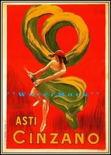 Asti Cinzano 1900 Italian Liquor Vintage Poster Print Advertising Wall Art Decor