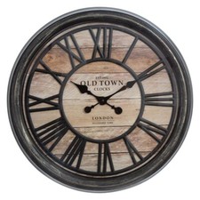 Wanduhr 3D mit römischen Zahlen, Ø 50 cm, schwarz