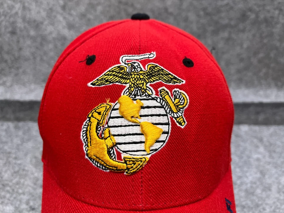 Sombrero Freedom Fighter US Marines Gorra Correa Trasera Adulto Talla Única Rojo Acrílico Lana Foto 2 de 4