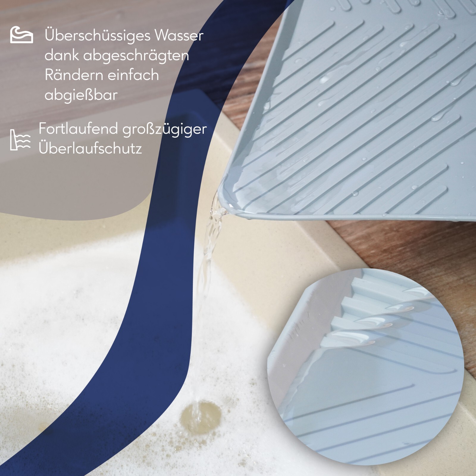 Addis Spülmatte Transparent - Weich, Kratzsicher Für Keramik-Spülbecken