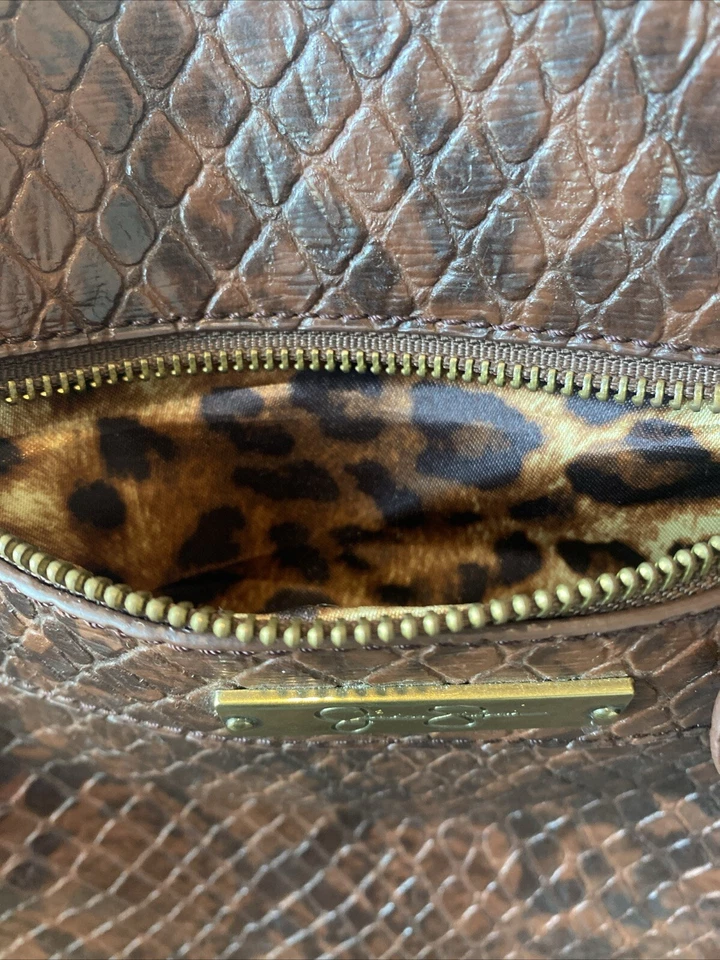Bolso de mano Jessica Simpson XXL cocodrilo leopardo equipaje de fin de semana nuevo sin etiquetas Foto 3 de 4