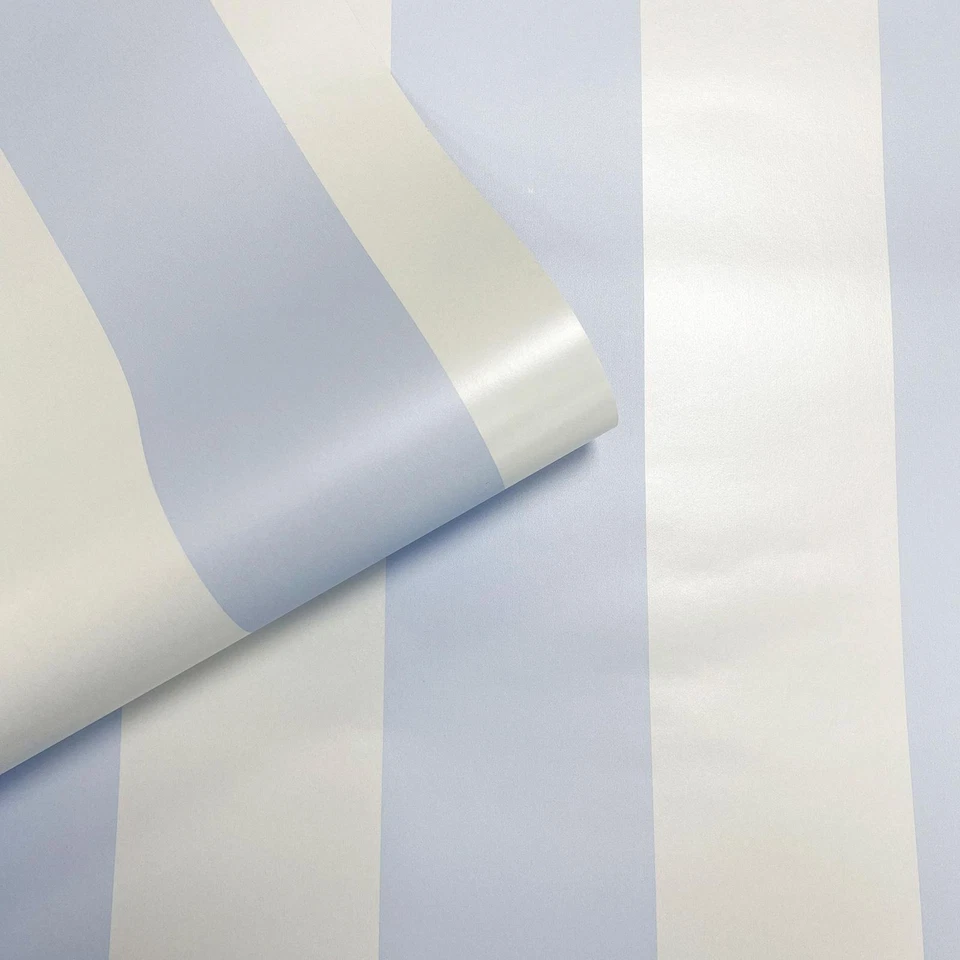 Papel tapiz clásico a rayas Sassy B Tease 187543 azul y blanco dormitorio de niñas Muriva Foto 2 de 4