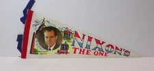 1969 Richard Nixon NIXON'S THE ONE Inauguration Pennant Flag 18" 102424WT-G