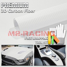 3d Carbon Fiber White Matte Textured Car Vinyl Wrap Sticker Decal Film Sheet Diy