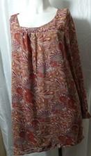 Forever 21 Long Sleeve A-line Blouson Lined Boho Dress Size S Peacock Design 