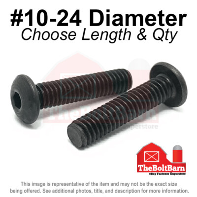 #10-24 Alloy Button Socket Head Cap Screws Bolts Black Oxide (Pick Size & Qty)