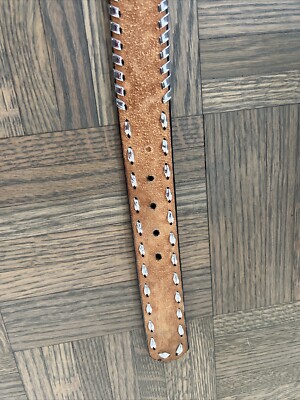Leather Tooled Western Belt Womens Size 32 Floral Embossed  display picture 1