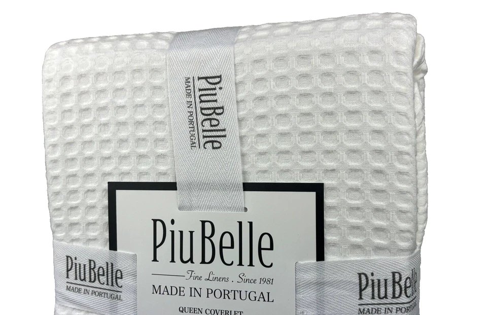 PiuBelle Queen 床罩毯 床罩 华夫格纹理 100% 棉 白色 — 第 3/4 张图片