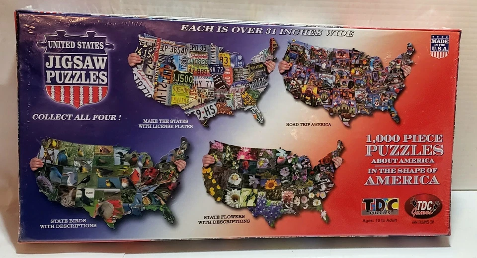Rompecabezas de 1000 piezas con matrícula de Estados Unidos sobre América - nuevo sellado Foto 2 de 2