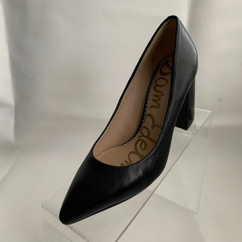 Sam Edelman Pumps Black Leather Pointy Toe Block Heel Slip On Shoes Size 6M  | eBay
