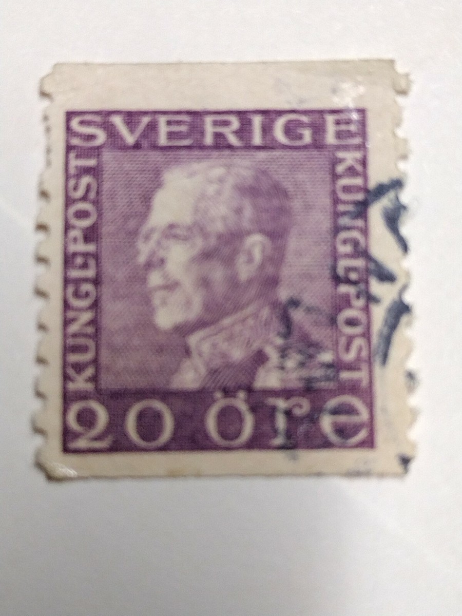 SWEDEN King Gustav V 20 Ore Stamp / Violet / 20 Öre - 1921 RARE