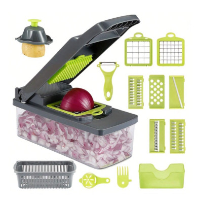 Kitchen Ideas 16 Pieces Veggie Slicer Multi-Functional Vegetable Cutter Shredder