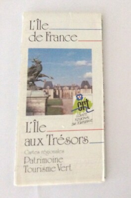L Ile de France Tourist Map Brochure Guide 1990 s