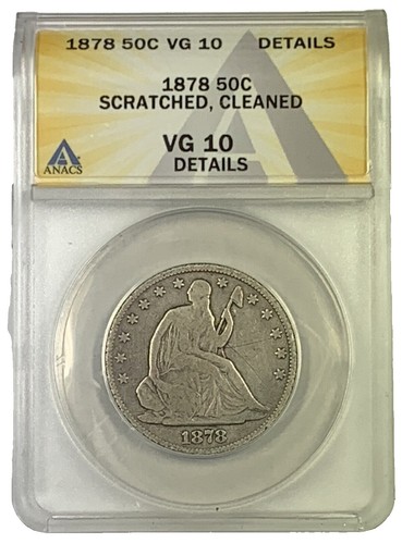 1860 Seated Liberty Half Dollar 50c Better Grade VG - F Details