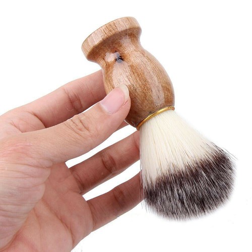 Handle Badger Shaving Brush Perfect Shave Barber Hard Wooden Hair Soft Feel - Picture 3 of 6