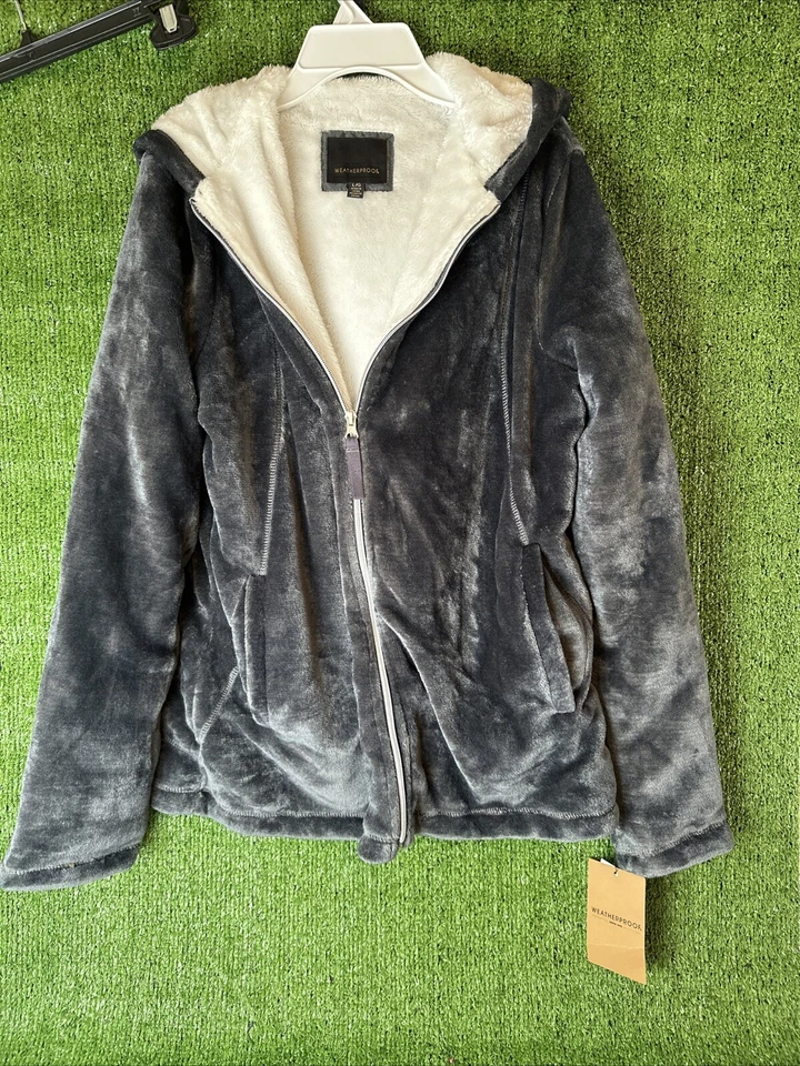 Vellón de felpa resistente a la intemperie para mujer manga larga con cremallera, grande F22537