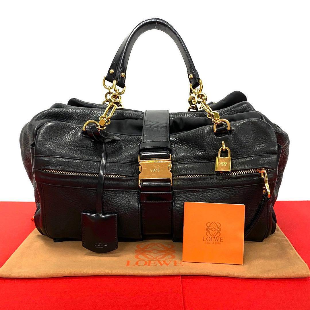 Loewe Vintage Lola 33 Leather Handbag Black With Storage Bag Loewe Vintage Lola 33 Leather Handbag Black With Storage Bag