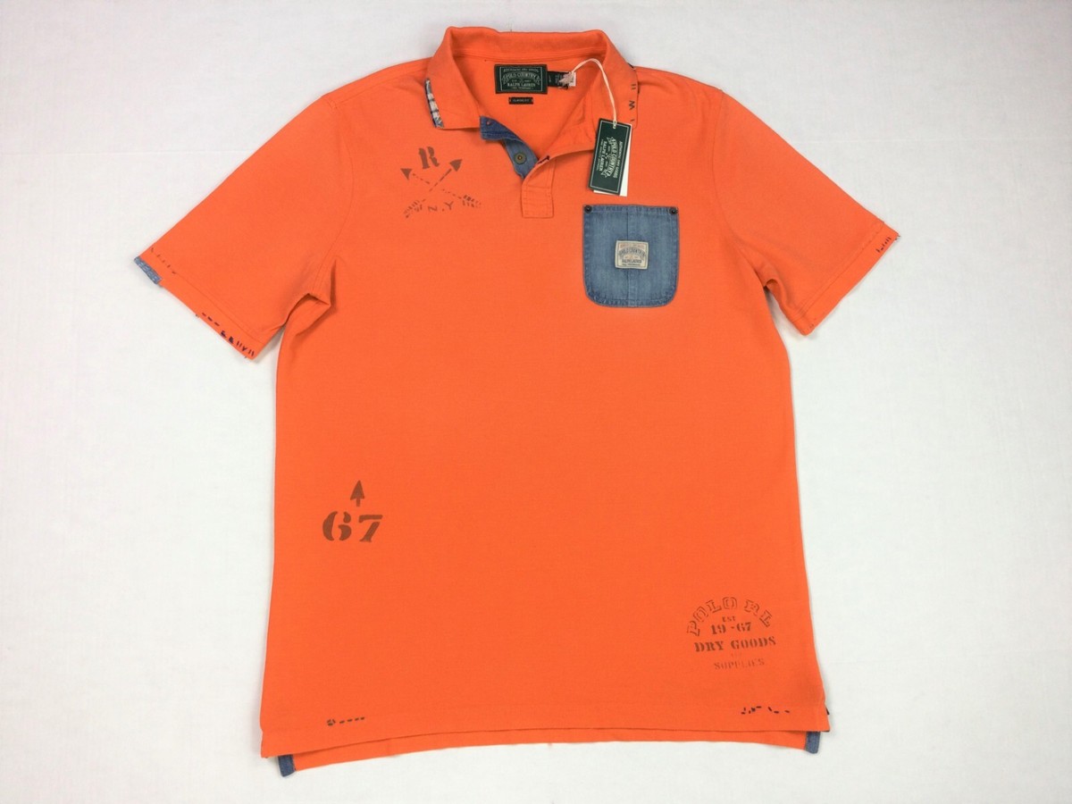 Polo Ralph Lauren Men Repaired Eagle Graphic Mesh Hybrid Polo