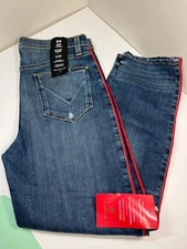 New Hudson Zoeey Reverie High Rise Ankle Straight Jeans Reform Red Stripes 28