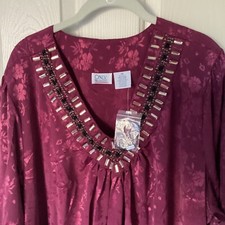 NWT  ONLY NECESSITIES PLUS 3X BURGUNDY 100%RA...