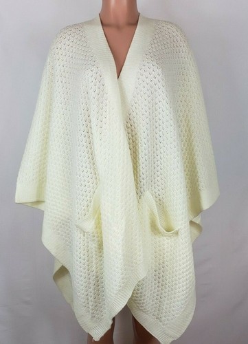 Avenue Women's One Size Cream Cardigan Sweater Open Front Open Weave