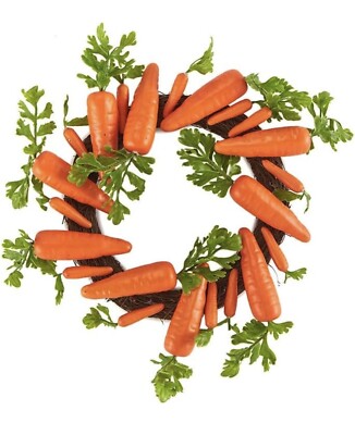 Easter Artificial 15  Wreath Hanging Carrots Decor For Door Wall New