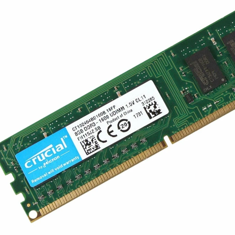 8GB 4GB 2GB DDR3 1600MHz PC3-12800 240Pin DIMM Desktop Memory RAM Crucial LOT BT - Image 4 of 4