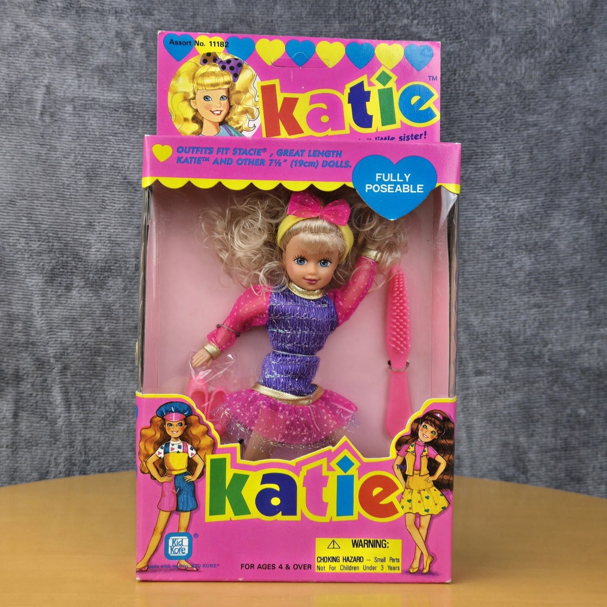 Vintage 1990's Kid Kore Katie's World Katie Doll 7 1/2