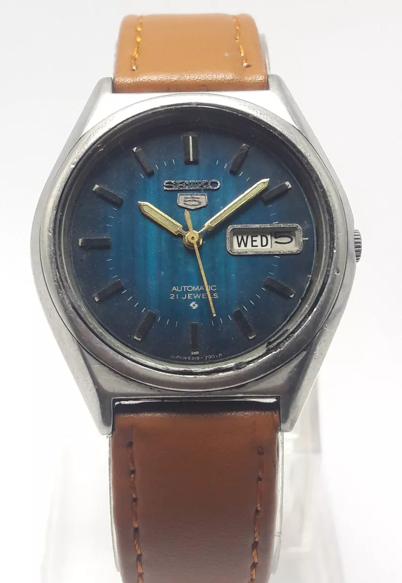 Seiko 5 6319 8120 Day Date Automatic 21 jewels Vintage men s Watch AHS51TAB1