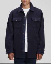 GAP Teen 9 Big Boys 10/12 Navy Blue Shirt Jacket Sherpa fleece soft casual nwot