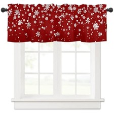 Winter Christmas Kitchen Curtains Valances 54"W x 18"L Pack of 1 Snowflake